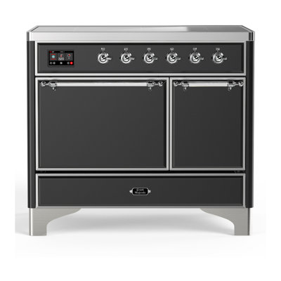 Cuisinière à induction 40 pouces avec 6 éléments à induction en graphite mat Majestic III Series (garniture chromée)