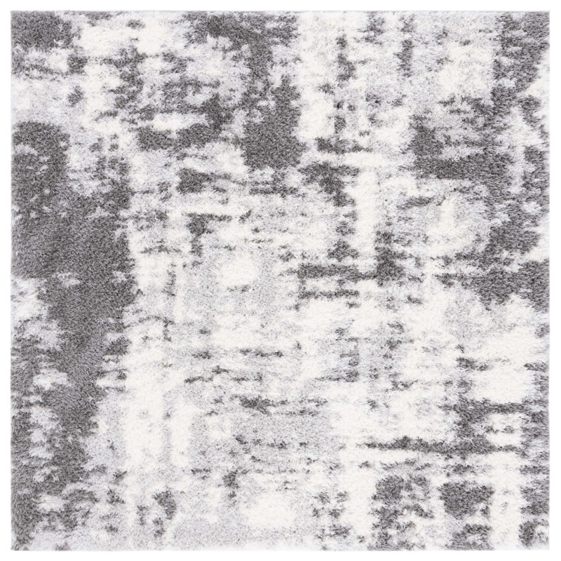Lindsay Shag Performance Abstract Rug, Square 6'7"