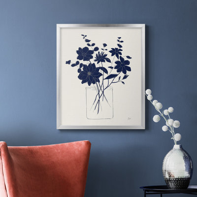 Toile encadrée de qualité supérieure indigo croquis II - prête à être accrochée