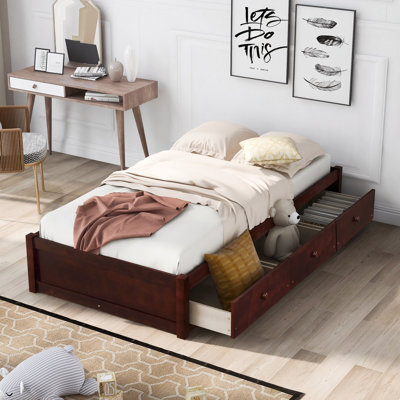 Twin Size Platform Storage Bed With 3 Drawers (Bed) by Ophelia & Co.