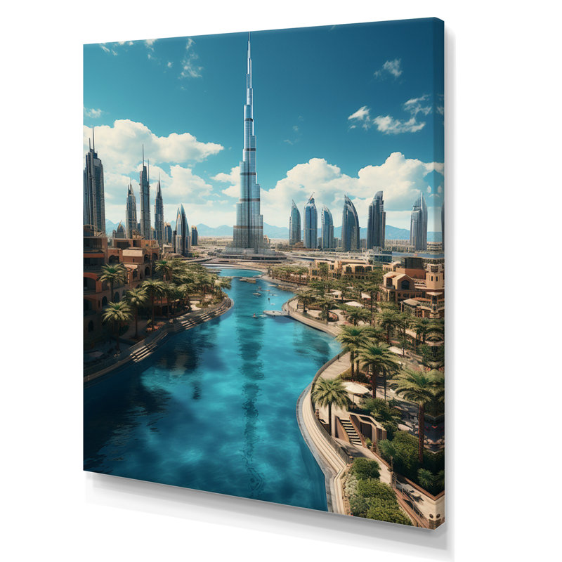 Cityscapes Wall Art Living Room, Toile tendue, H 44 po x l 34 po x P 1,5 po