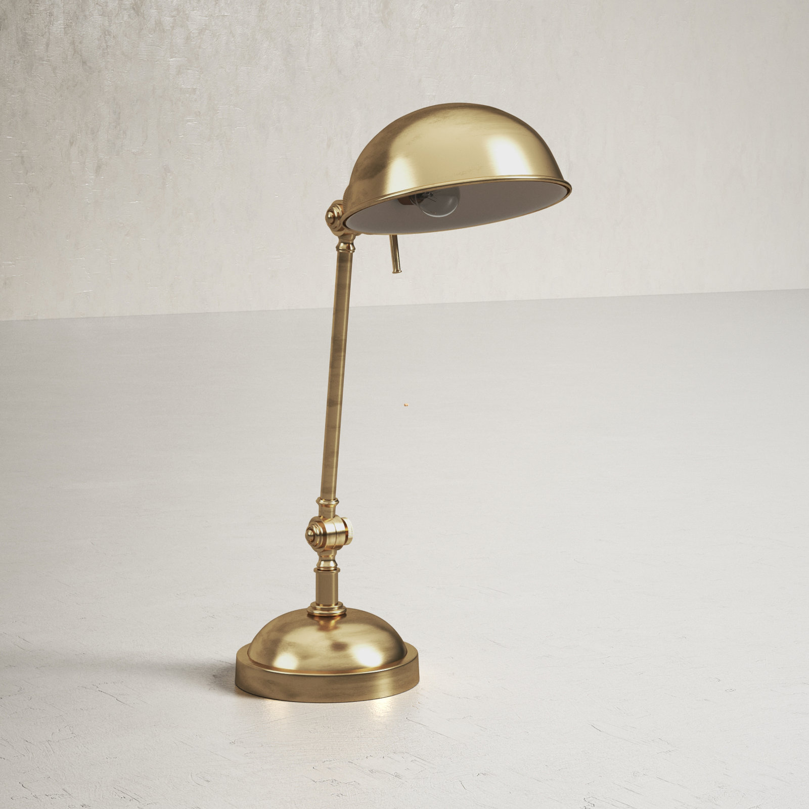 Metal Desk Lamp, Vintage Brass