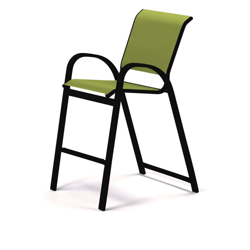 Tabouret de bar Holna, Lime 38D Sunbrella®, Noir texturé