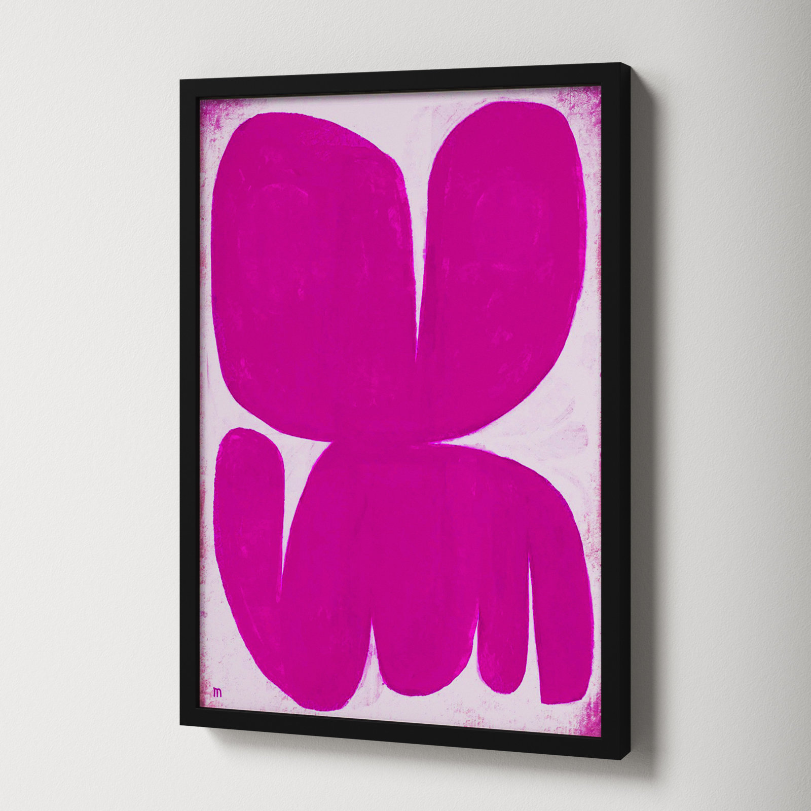 Magenta Moth by StudioM, Black, 20" H x 14" W x 1.25" D