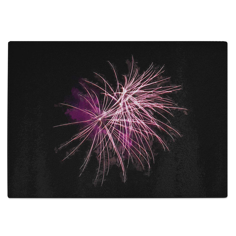 Tempered Glass Fireworks Chopping Board, 39 cm W x 28.5 cm L