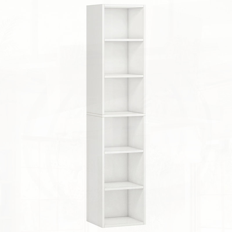 Bibliothèque de rangement à six niveaux, Blanc