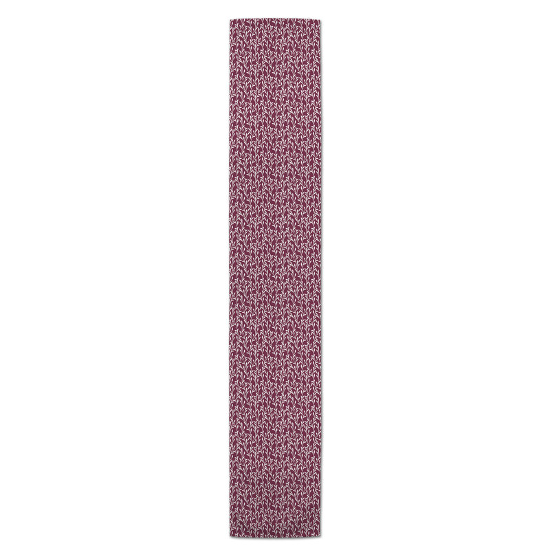 Chemin de table Doster, 90 po x 16 po, Bourgogne, Floral