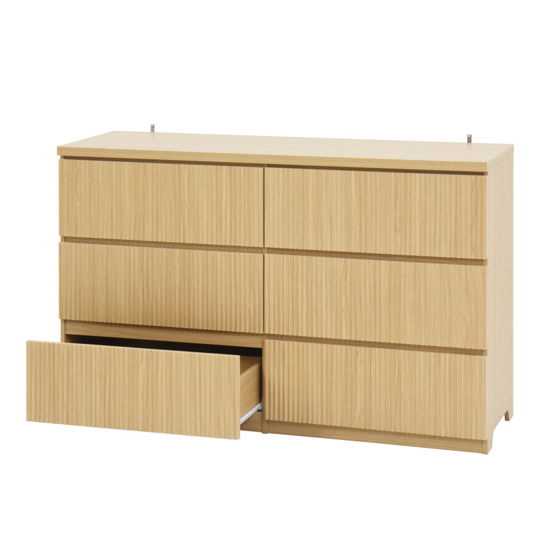 Commode 6 tiroirs Modern Modern, Naturel