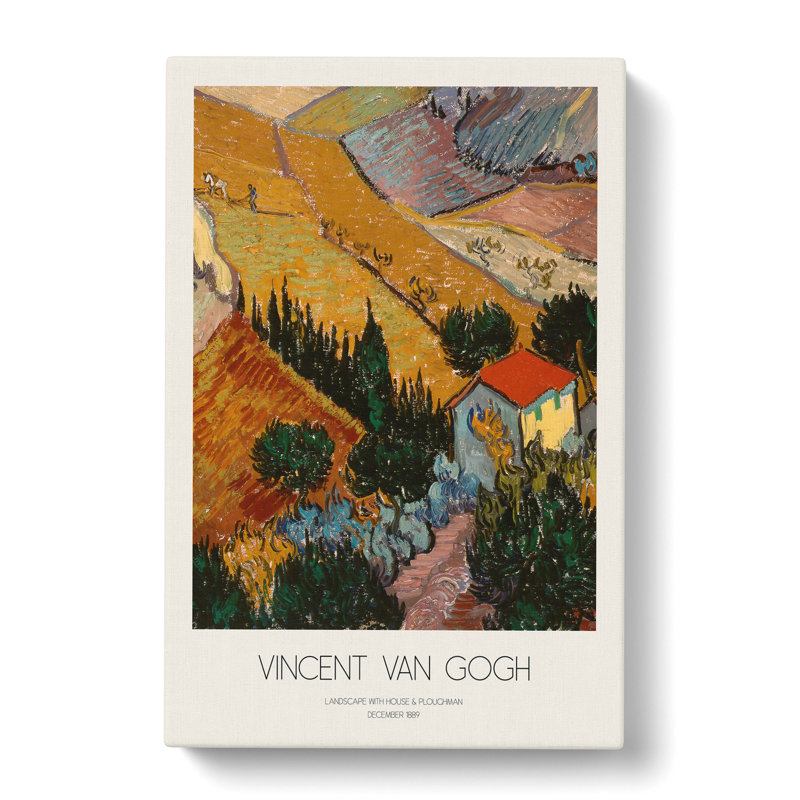 Landscape With Border by Vincent Van Gogh - Wrapped Canvas Painting, 60cm H x 40cm W x 3cm D