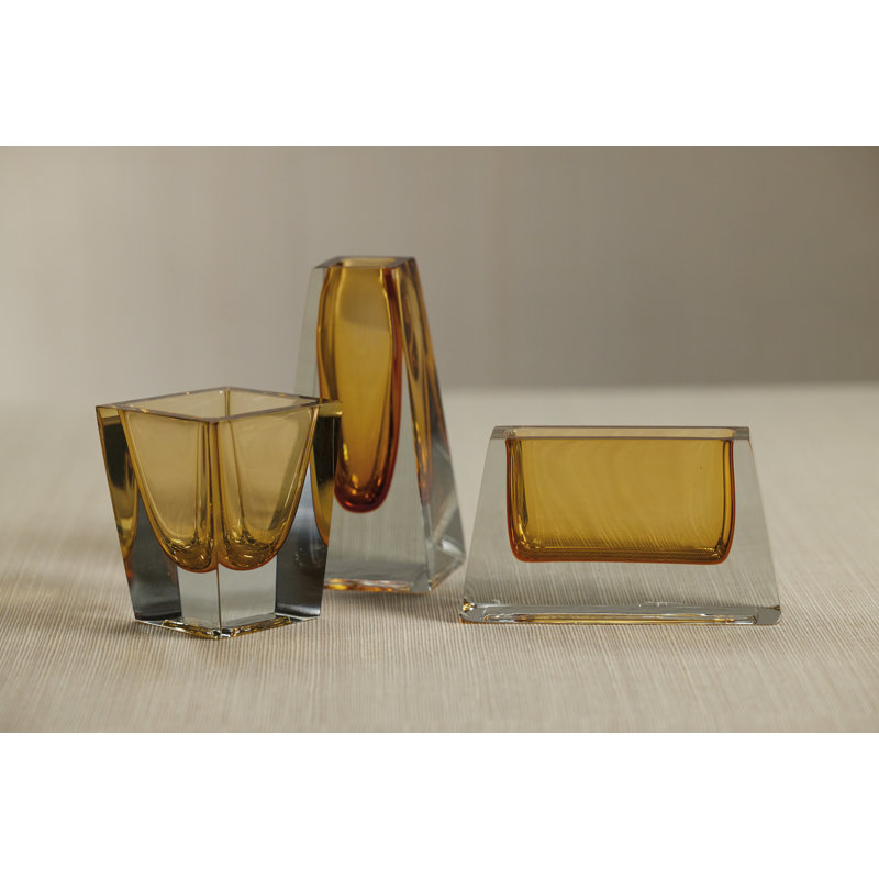 Vase de table en verre Lucrezia, Ambre
