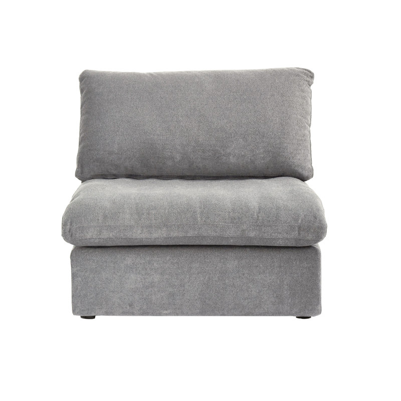 Chaise à housse en mélange de lin, Gris