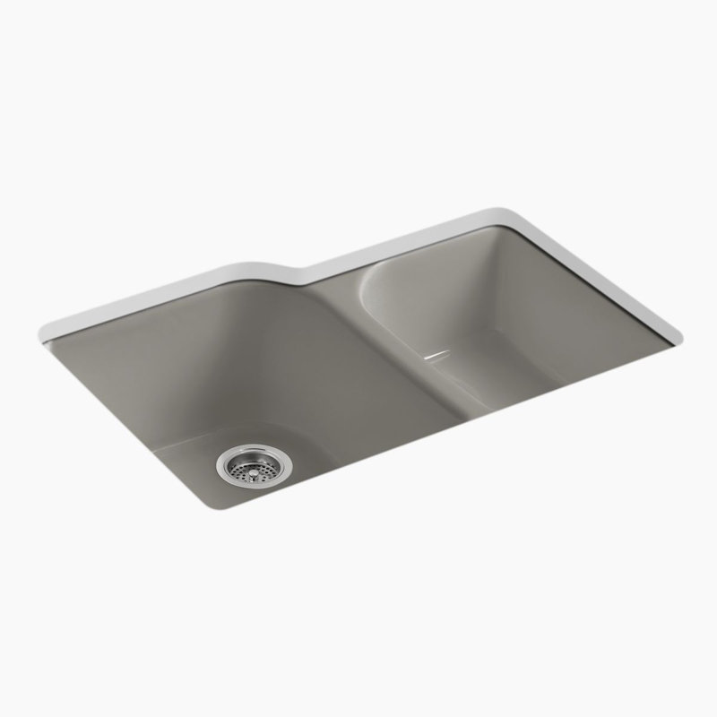 Executive Chef 33" L x 22" W Undermount Kitchen Sink with 4 Oversize Faucet Holes, Cashmere