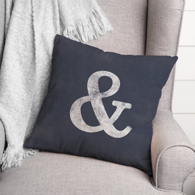 Slate Ampersand Throw Pillow