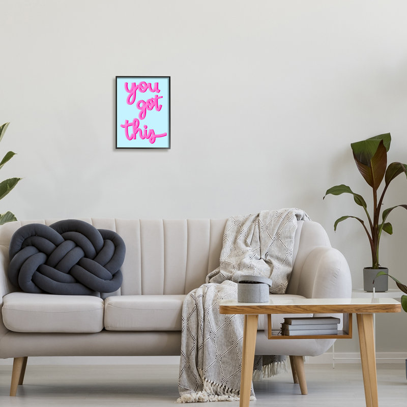 "You Got This Pink & Blue", encadrée sur bois par Ashley Singleton, impression, Giclée encadrée noir minuit