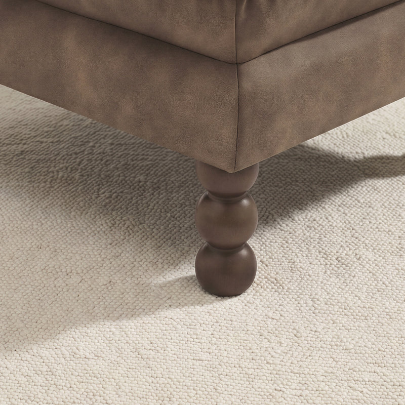 Marilyn 84 Wide Ottoman, Brown Faux Leather