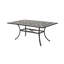 Table rectangulaire en fonte d'aluminium en cuivre brillant avec une élégante décoration extérieure délicate à découpes florales