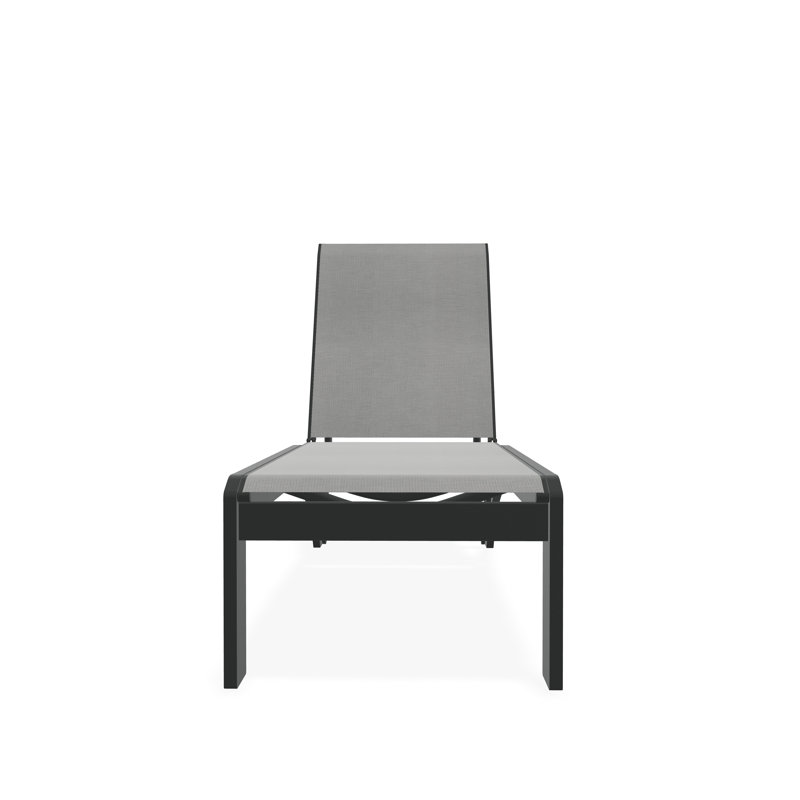 Chaise longue sans accoudoirs empilable en polymère Dune, Graphite, Indigo
