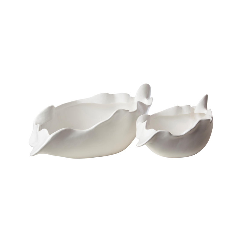 Free Form Bowl-Matte White, 7" H x 21" W x 9" D