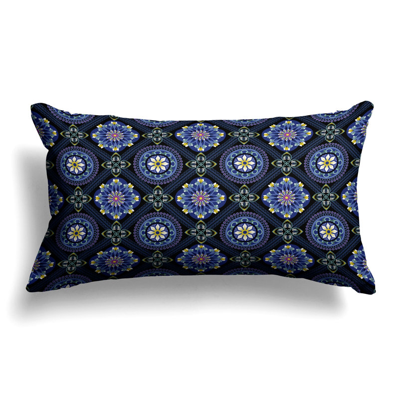 Coussin Mandala, Bleu / Rose