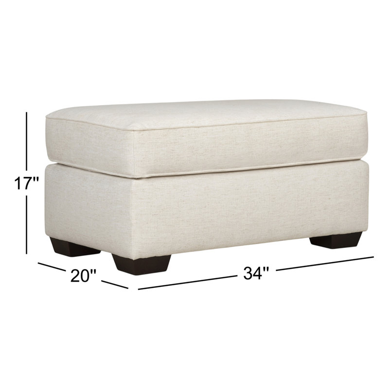 Porter Upholstered Ottoman, Nomad Snow Crypton® Chenille