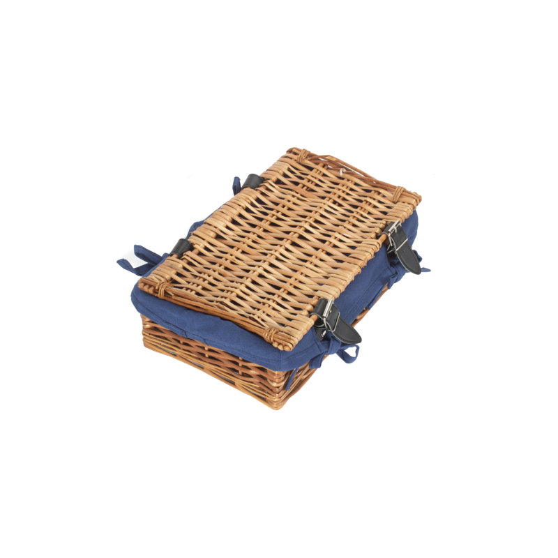 Small 14" Packaging Gift Hamper Basket With Blue Lining
