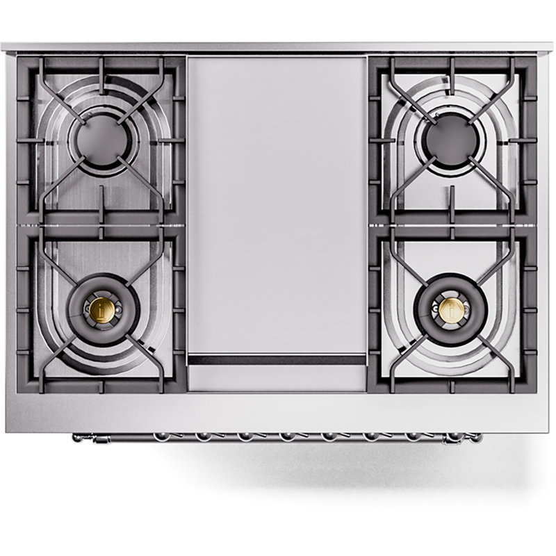 ILVE Nostalgie II 36 Dual Fuel Range, knobs, Midnight Blue/Chrome, Natural Gas