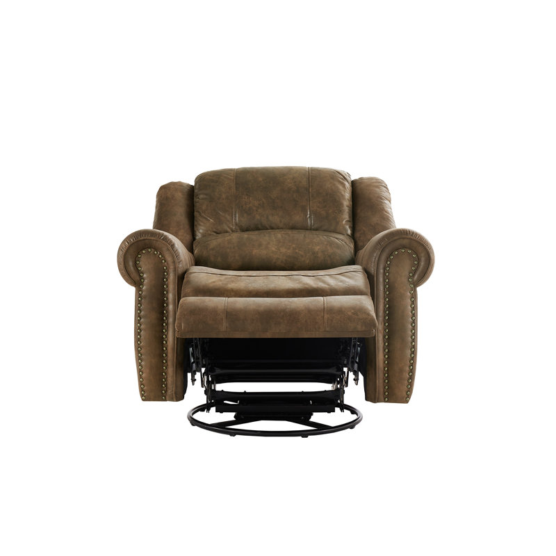 Fauteuil inclinable pivotant en microfibre Doniphan, Brun