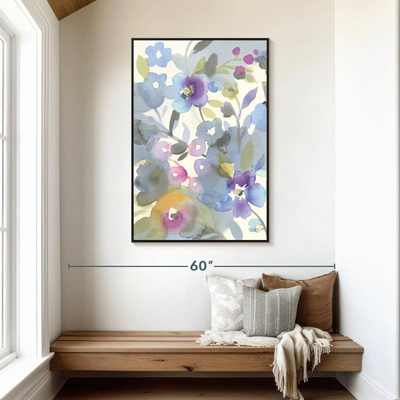 Floral Jewel Garden II, 31 po x 46 po, Cadre flottant noir