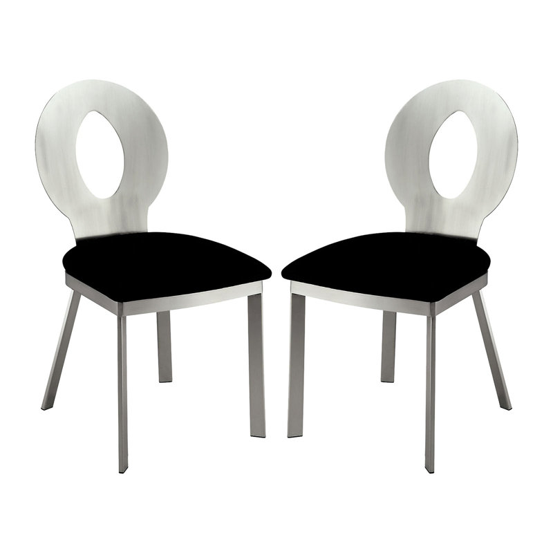 Ensemble de 2 chaises d'appoint en microfibre et en métal