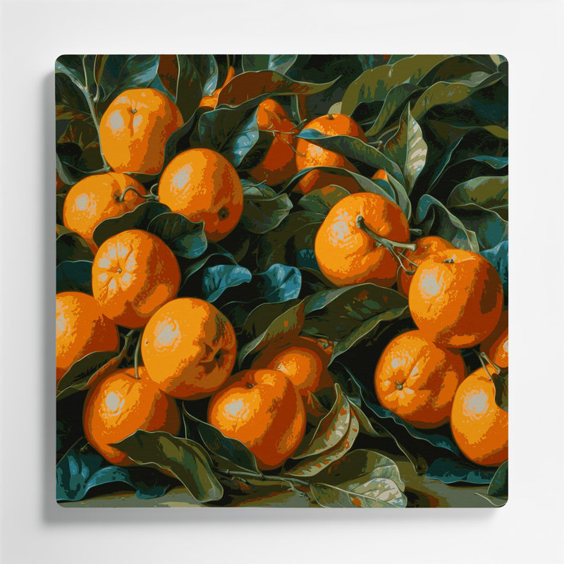 «Fruit Orangequat», art mural en métal vert, H 32 po x l 32 po