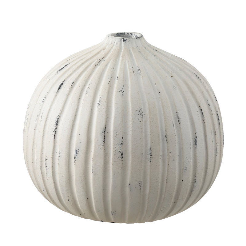 Nisi 8" Round Grooved, Resin Vase