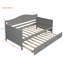 Lit de jour simple en bois avec lit gigogne, canapé-lit pour le salon de la chambre à coucher, gris (VIEUX SKU: WF192861AAE)-881211601