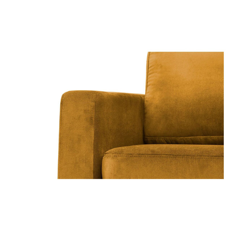 Neilius 2 Seater Velvet Loveseat, Yellow
