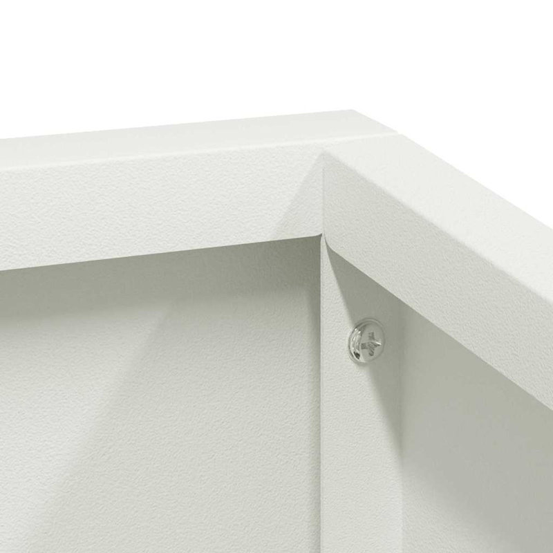Garden Planter 50 Cm Steel, 50cmH x 100cmW x 100cmD, White