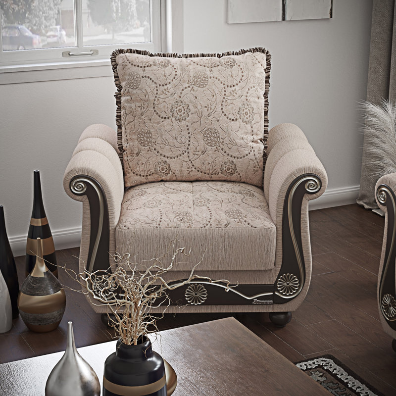 Fauteuil rembourré convertible avec rangement