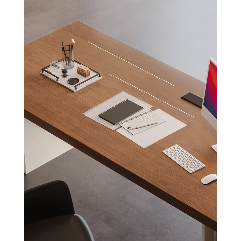 Grande table de bureau en bois massif, H 29,53 po x l 86,61 po x P 31,50 po