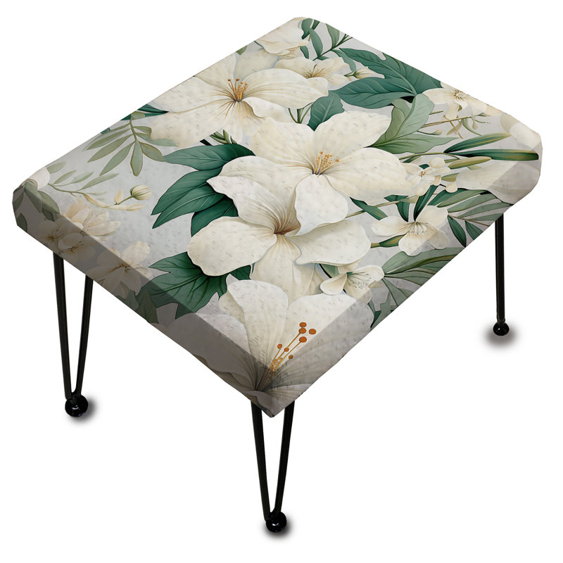 Minimalist Flora Tropical Pattern I - Tropical Rectangle Ottoman