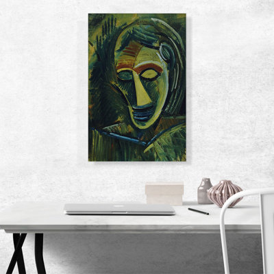 «Woman's Head 1908» par Pablo Picasso, reproduction d'art sur toile tendue