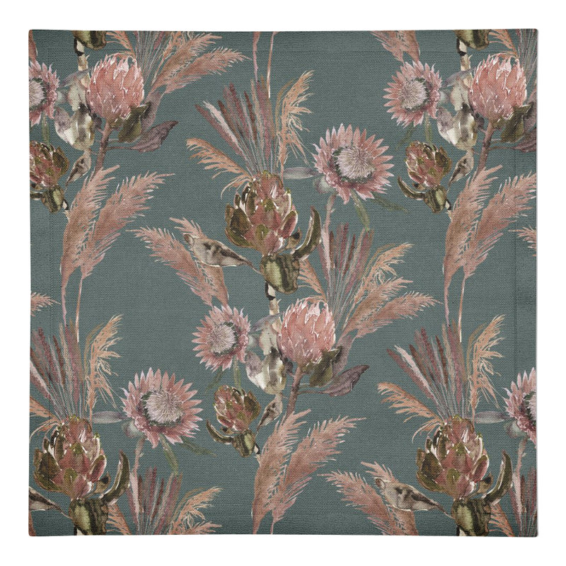 Floral Rectangle Napkin, Emerald Green