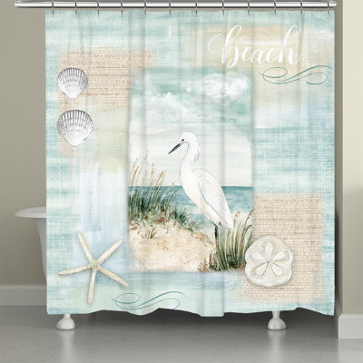 Rideau de douche Water Egret And Dunes