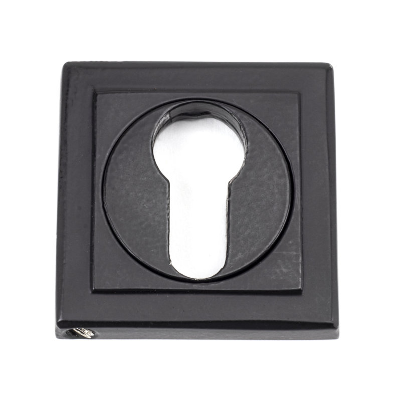 Concealed, Square Euro Escutcheon Door Accessory, Matt Black