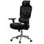 Fauteuil de bureau ergonomique en filet noir avec support lombaire réglable et appui-tête - Fauteuil de direction haut dossier pour bureau à domicile