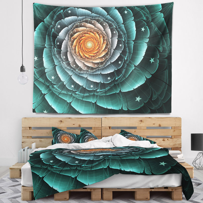Tapisserie d'art numérique floral, H 32 po x l 39 po