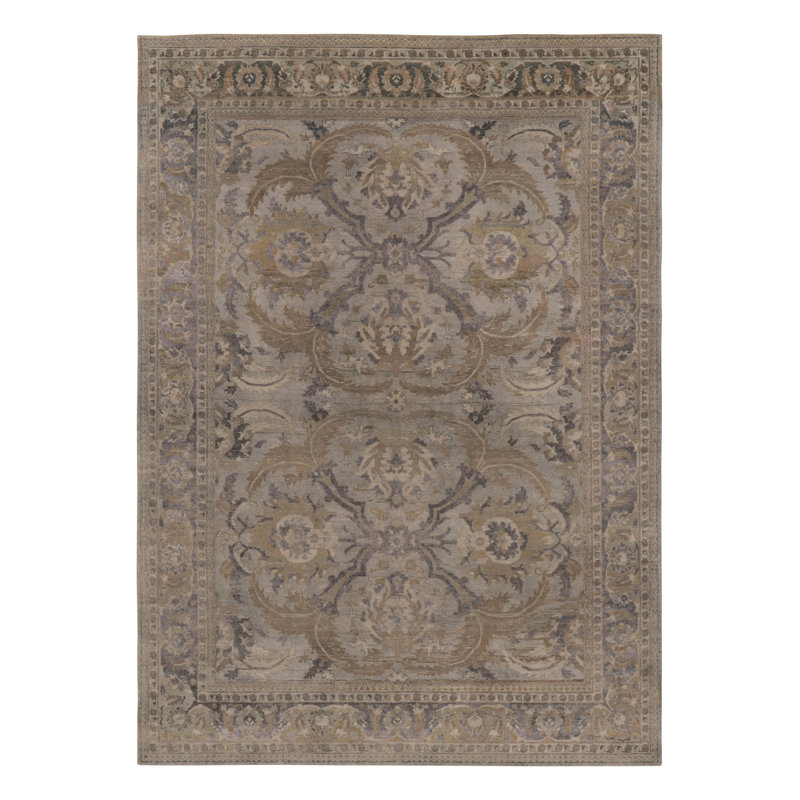 Rug & Kilim’S Polonaise-Inspired Rug, Beige With Elegant Blue Floral Medallions