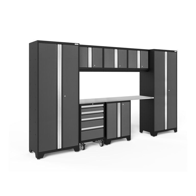 Armoire de rangement Bold Series, Gris, Acier inoxydable, Sept armoires