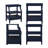 Newland Storage Nightstand with Drawer, Shelf and Pull-Out Drink Tray - Classic Black Hardware, Fluted Legs-973380546