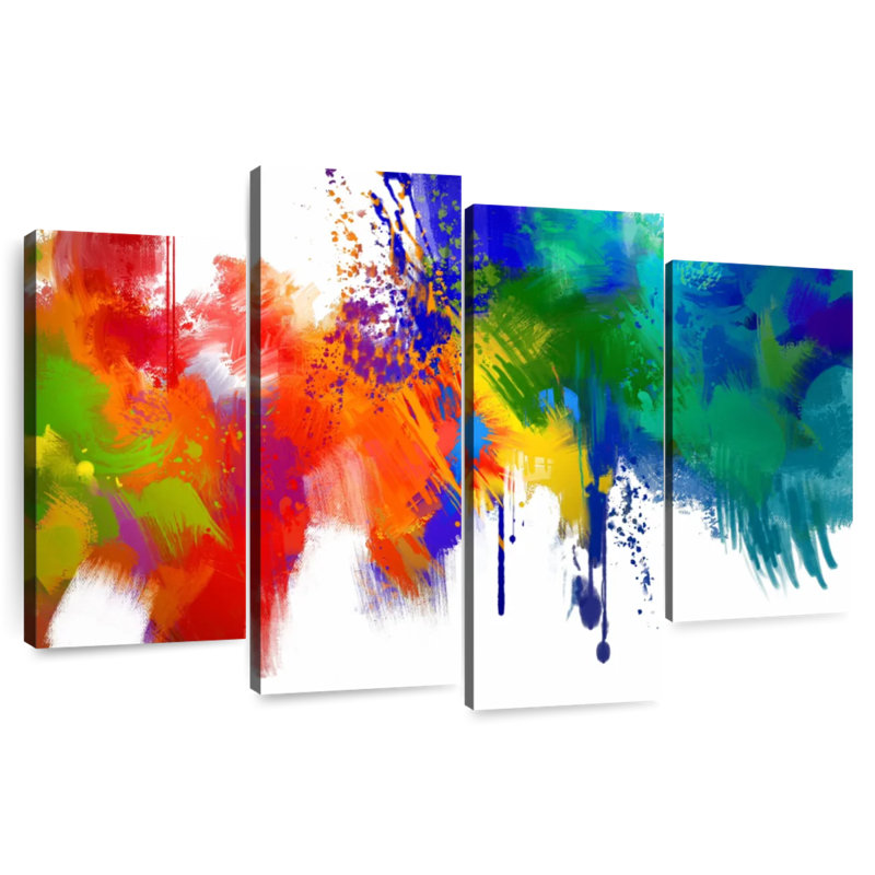 Avery Abstract Paint Splash, 32" H x 52" W