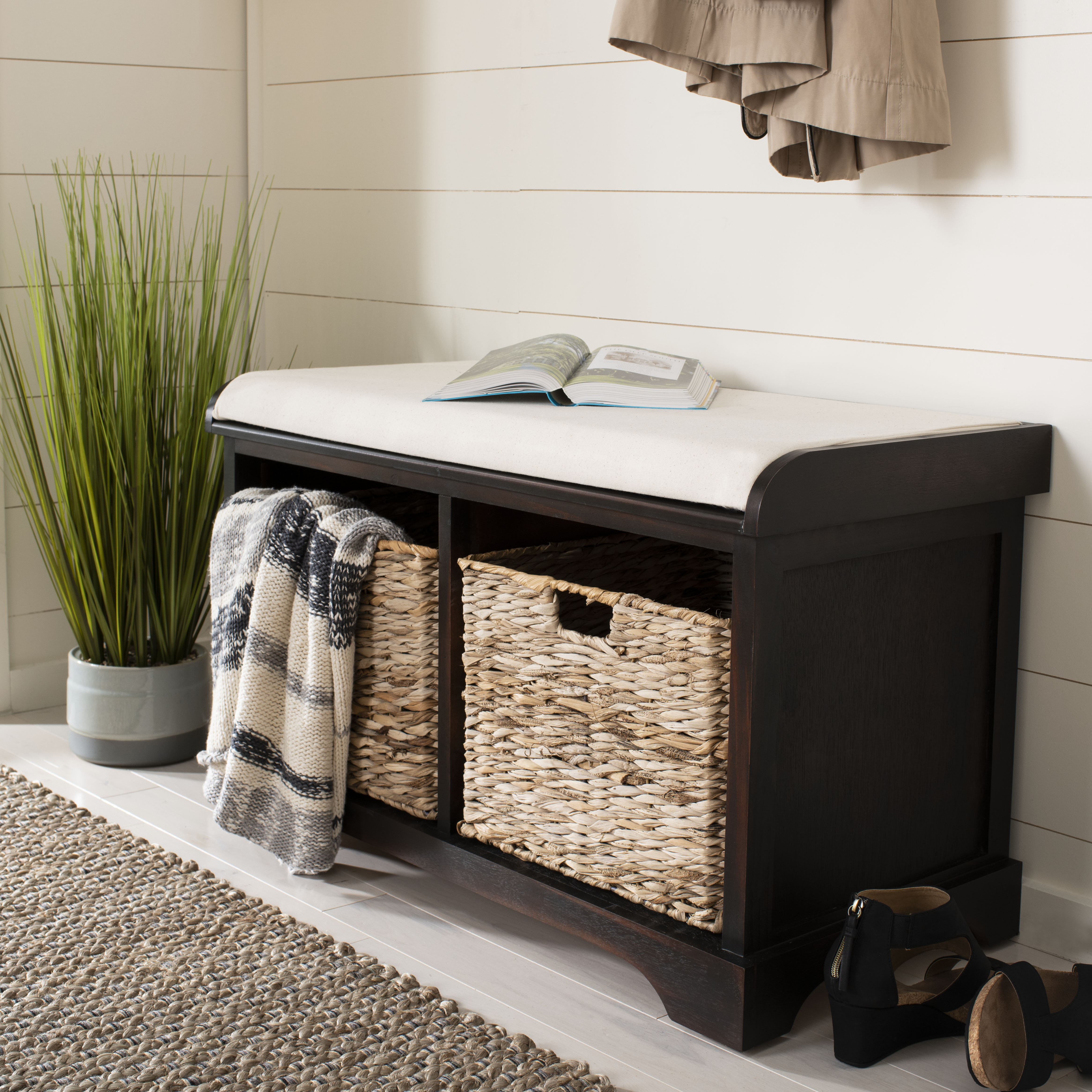 Small black deals storage bench