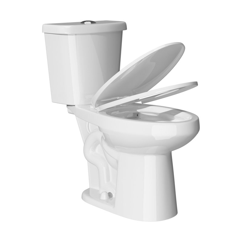 Toilette allongée deux pièces de 19 po de hauteur ADA pour personnes âgées, tornade double 1,1 / 1,6 GPF, carte 1000 g, blanc