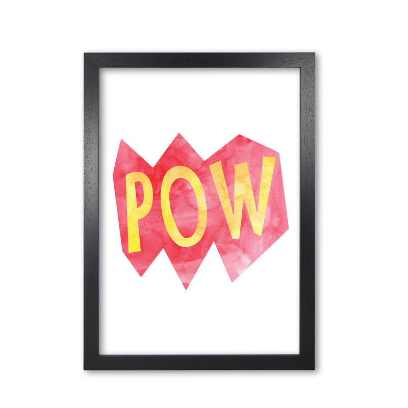 Pow - Painting, 60 cm H x 42 cm W x 5 cm D, Black Grain Frame